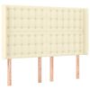 vidaXL Vzglavje z u&scaron;esi krem 147x16x118/128 cm umetno usnje