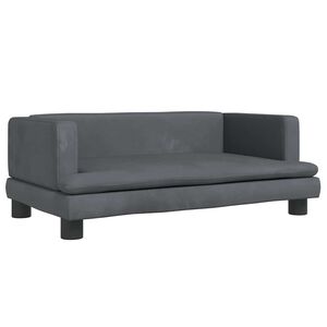 vidaXL Otro&scaron;ki kavč temno siv 80x45x30 cm žamet
