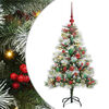 vidaXL Umestno božično drevo z LED lučmi Zelena in bela 120 cm