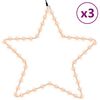 vidaXL Božična figura zvezda z 48 LED 3 kosi toplo bela 56 cm
