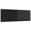 vidaXL Kuhinjski panel Črna 120 x 40 cm kaljeno steklo