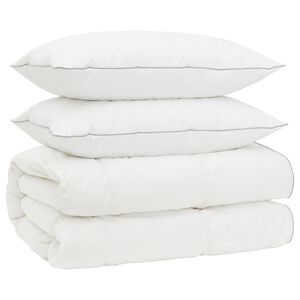 vidaXL 90% Gosji puh set odej FULDA 3 kos 200 x 200 cm 310 GSM Bela