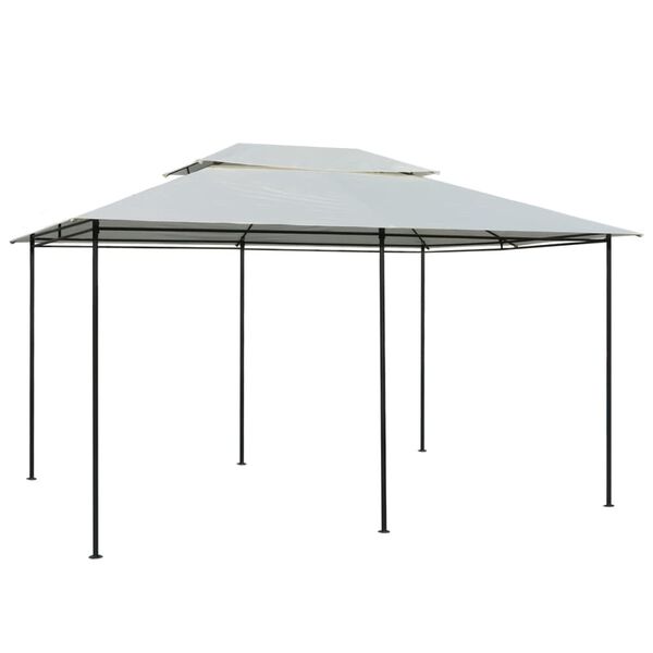 vidaXL Vrtni &scaron;otor z zavesami 4x3 m bele barve