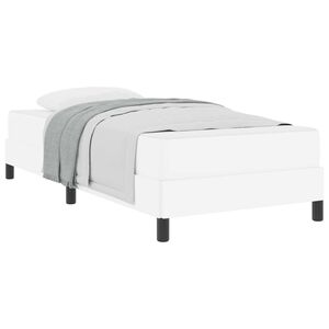 vidaXL Konstrukcija postelje z vzmetnico Bela 80 x 200 cm blago