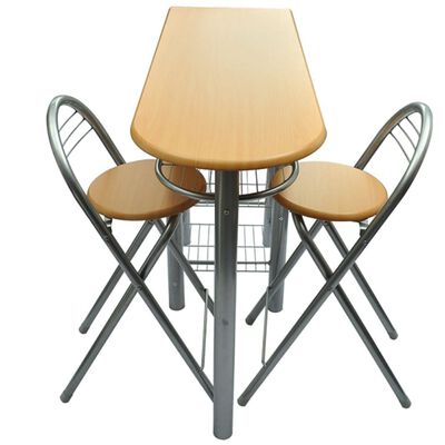 vidaXL Komplet mize in stolov za kuhinjo / zajtrk bar les