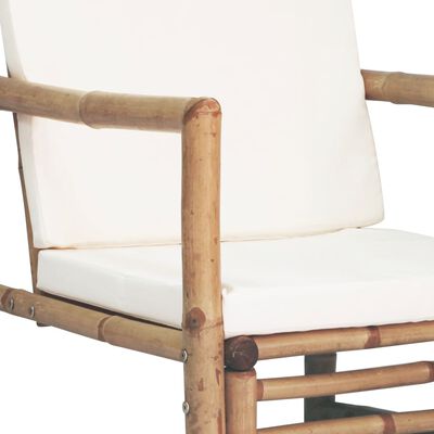 vidaXL Vrtna sedežna garnitura z blazinami 4-delna bambus