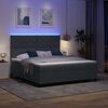 vidaXL LED Box Spring Postelja Temno siva 180 x 200 cm blago