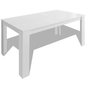 vidaXL Jedilna miza 140x80x75 cm bela