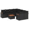 vidaXL Patio Sofa Set 9-sedežni Black