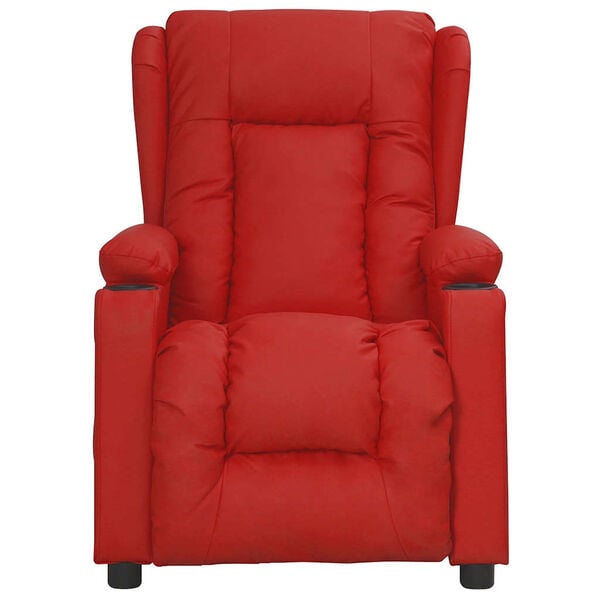 vidaXL Masažni stol s funkcijo vstajanja vinsko rde?e umetno usnje