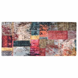 vidaXL Pralna preproga Patchwork 80x300 cm večbarvna