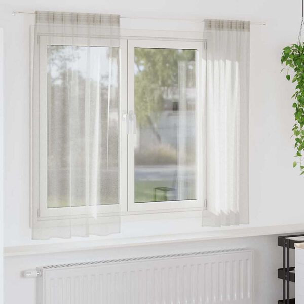 vidaXL Voile zavesa z zavesami 2 pcs krema 175 x 140 cm Poliester