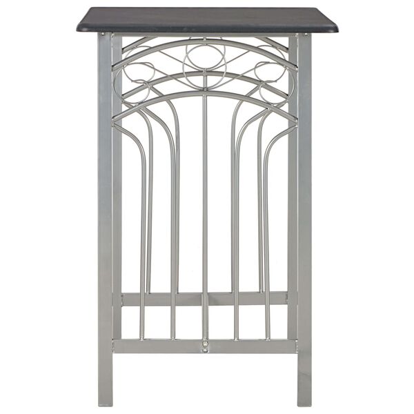 vidaXL Barska garnitura 3-delna les in jeklo črna