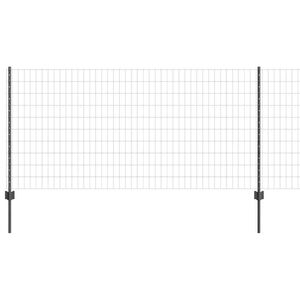 vidaXL Evropska ograja z drogom 10 x 1 m Jeklo s PVC premazom Siva