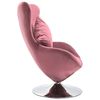 vidaXL Vrtljiv jajčast stol z blazino roza žamet