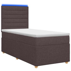 vidaXL Postelja boxspring z vzmetnico Temno rjava 80 x 200 cm Blago