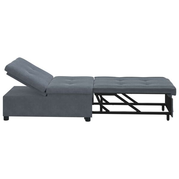 vidaXL Sofa postelja Temno siva 194 x 67 x 82 cm Žamet