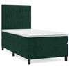 vidaXL Box spring postelja z vzmetnico temno zelen 90x190 cm žamet