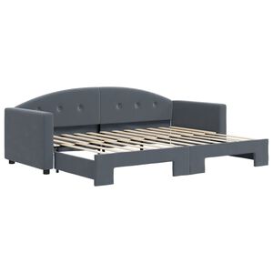vidaXL Izvlečna dnevna postelja temno siva 80x200 cm žamet