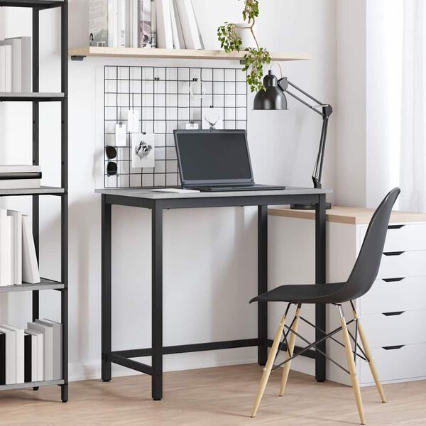 vidaXL miza Siva Sonoma 100 x 50 x 76,5 cm Inženirski les in jeklo