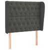 vidaXL Vzglavje z u&scaron;esi temno sivo 103x23x118/128 cm žamet