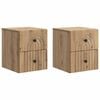 vidaXL Stenski nočni omarici 2 pcs Artisan hrast 33 x 34,5 x 40 cm