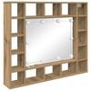 vidaXL Ogledalna omara Umetni hrast 91 x 15 x 76,5 cm Konstruiran les