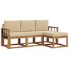 vidaXL Zunanja garnitura za sedenje z blazino 4 pcs Naravna in bež
