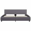 vidaXL Posteljni okvir LED sivo umetno usnje 180x200 cm