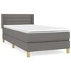 vidaXL Box spring postelja z vzmetnico temno siva 90x190 cm blago
