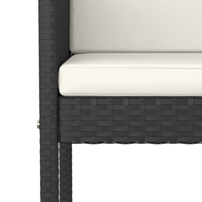 vidaXL Barski stolčki 4 kosi z blazinami črni poli ratan
