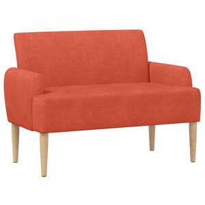 vidaXL Dvojnica s gumbi Rdeče oranžna 116 x 67 x 81 cm Žametna tkanina