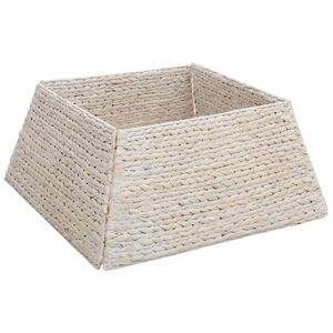 vidaXL Ovratnik za božično drevo Kvadrat Bela 60 x 60 x 28 cm