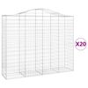 vidaXL Obokane gabion košare 20kosi 200x50x160/180 cm pocinkano železo