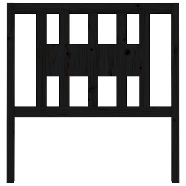 vidaXL Posteljno vzglavje črno 81x4x100 cm trdna borovina