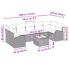 vidaXL Vrtna sedežna garnitura z blazino z blazino 8 pcs Bež in siva