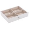 vidaXL Jewellery Box 6-Layer z ogledalom zaklenljiv Bela