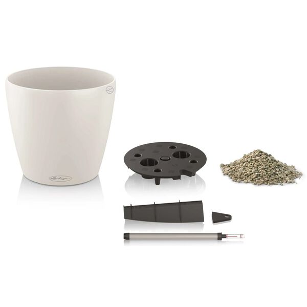 LECHUZA Cvetlično korito Classico Color 28 ALL-IN-ONE visok sijaj belo