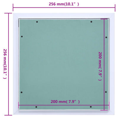 vidaXL Revizijska vrata z alu okvirjem in mavčno ploščo 200x200 mm