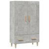 vidaXL Visoka omarica betonsko siva 70x31x115 cm konstruiran les