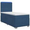 vidaXL Postelja boxspring z vzmetnico Modra 80 x 200 cm Blago