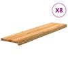 vidaXL Podloge za stopnice 8 kosi rjave 110x30x2 cm trdna hrastovina