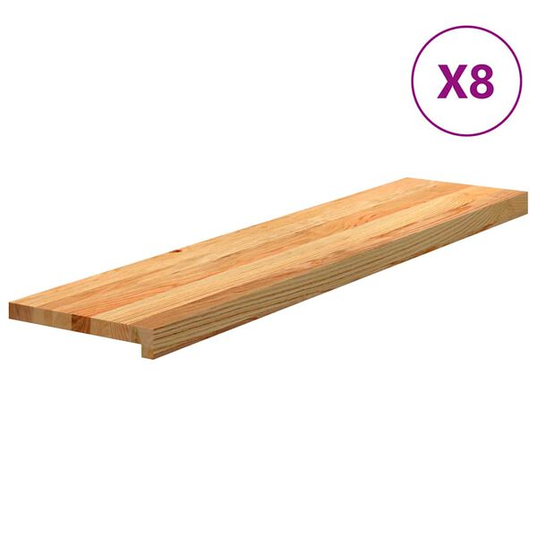 vidaXL Podloge za stopnice 8 kosi rjave 110x30x2 cm trdna hrastovina