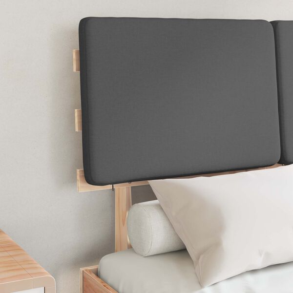 vidaXL Posteljni okvir z oblazinjenim vzglavjem z vzglavjem Temno siva
