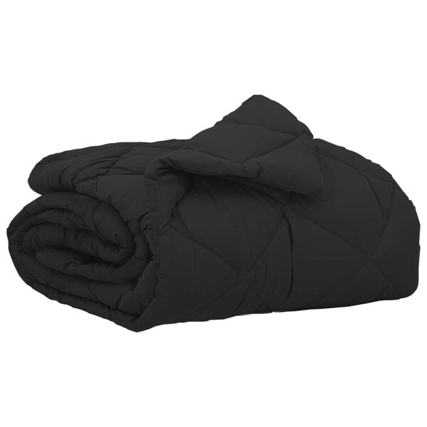 vidaXL Poletna odeja Črna 220 x 155 cm Mikrovlakna