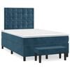 vidaXL Box spring postelja z vzmetnico temno moder 120x190 cm žamet