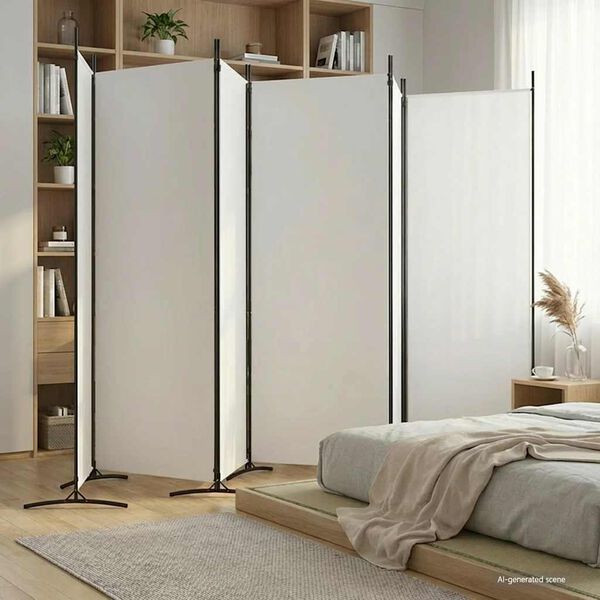 vidaXL Paravan 6-delni bel 520x180 cm blago