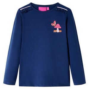 vidaXL Otro&scaron;ka majica z dolgimi rokavi mornarsko modra 104