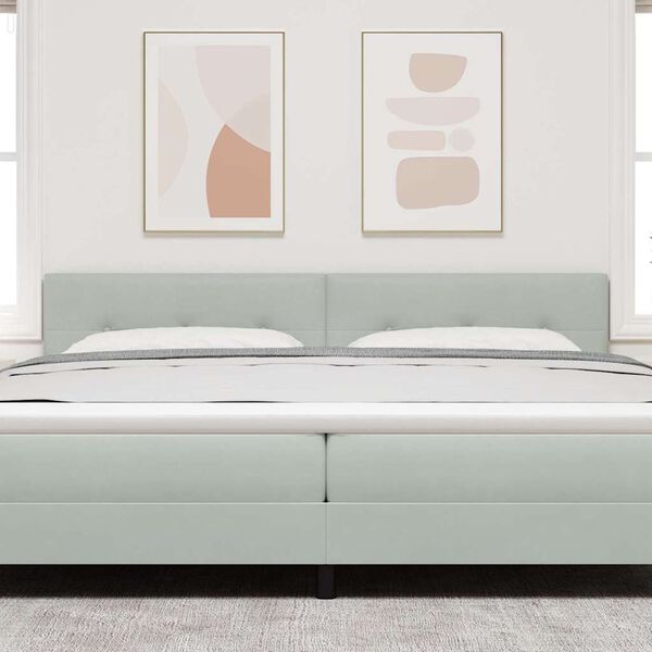 vidaXL Vzglavje z vzglavjem Svetlo siva 200 cm Umjetno usnje