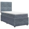 vidaXL Postelja boxspring z vzmetnico Temno siva Enojno Žamet
